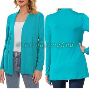 Express Open Design Long Sleeve Blue Lightweight Cardigan EUC sz XS